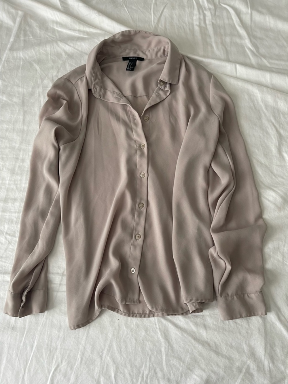 Forever 21 Button-Front Long Sleeve Blouse size small